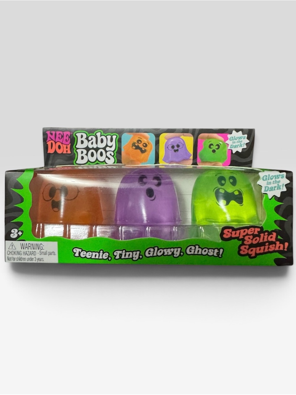 Limited Edition 👻 Needoh Baby Boos ! 🎃Rare Ghost Squishy Nee Doh Pack of 3